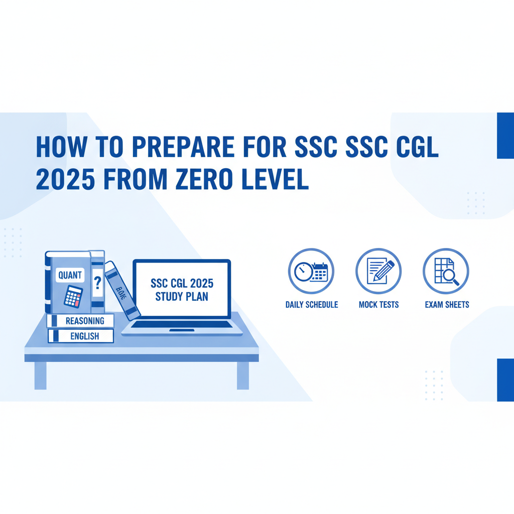 How to prepare for SSC CGL 2025 from zero level – study strategy infographic.