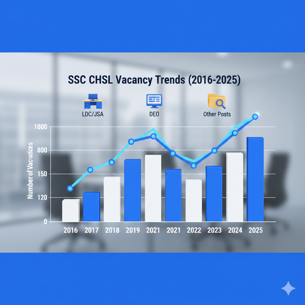 SSC CHSL Vacancy Trends 2016–2025 infographic