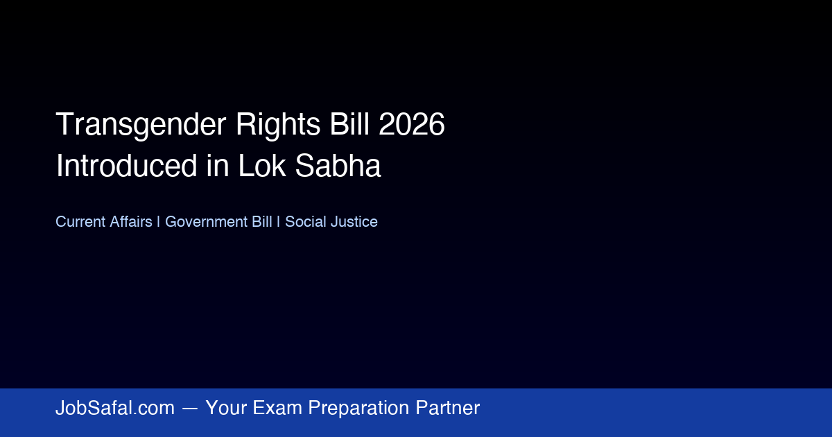 Transgender Rights Bill 2026 Introduced in Lok Sabha