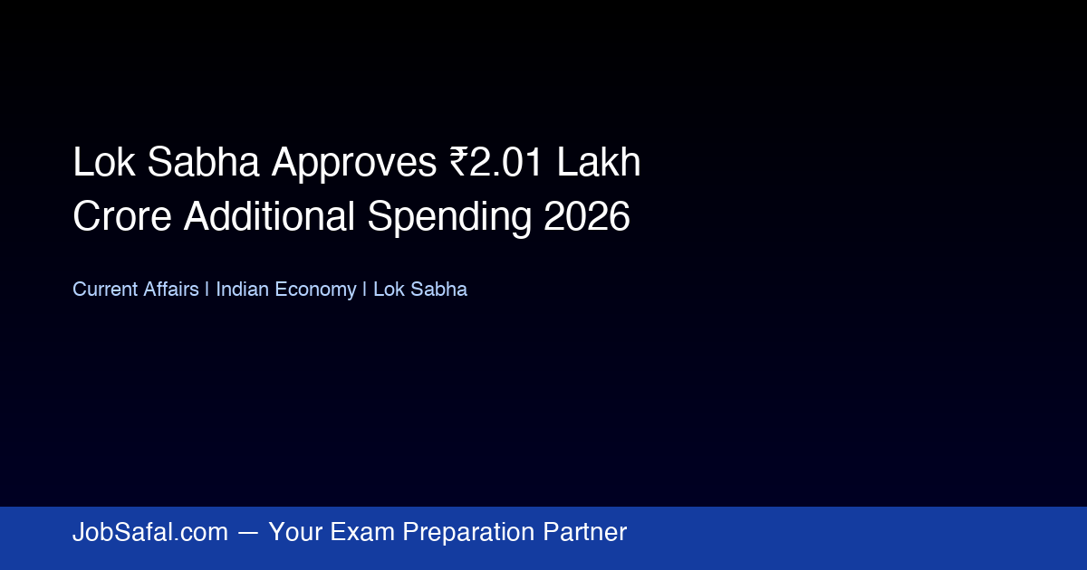 Lok Sabha Approves ₹2.01 Lakh Crore Additional Spending 2026