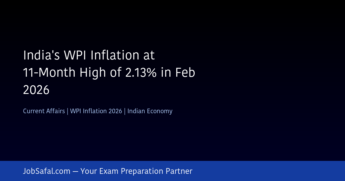 India's WPI Inflation at 11-Month High of 2.13% in Feb 2026