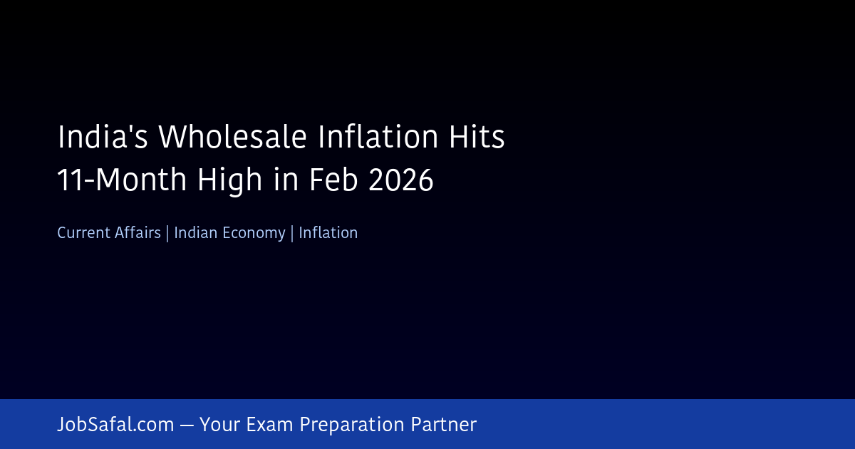 India's Wholesale Inflation Hits 11-Month High in Feb 2026