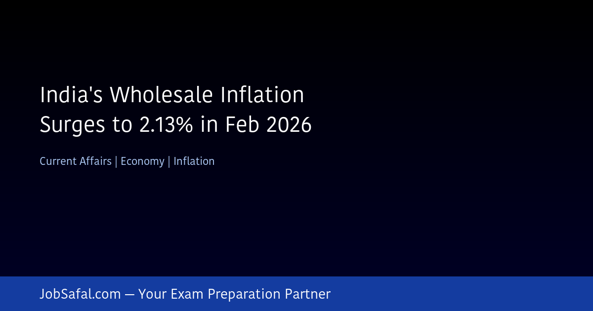 India's Wholesale Inflation Surges to 2.13% in Feb 2026