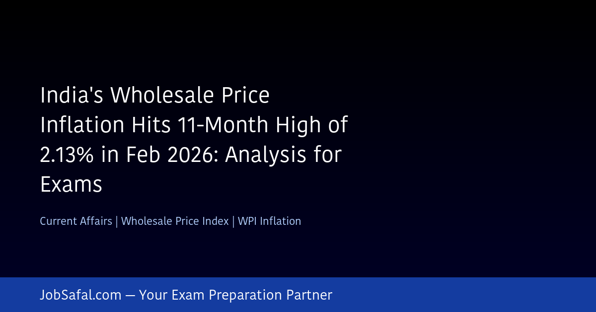 India's Wholesale Price Inflation Hits 11-Month High of 2.13% in Feb 2026: Analysis for Exams