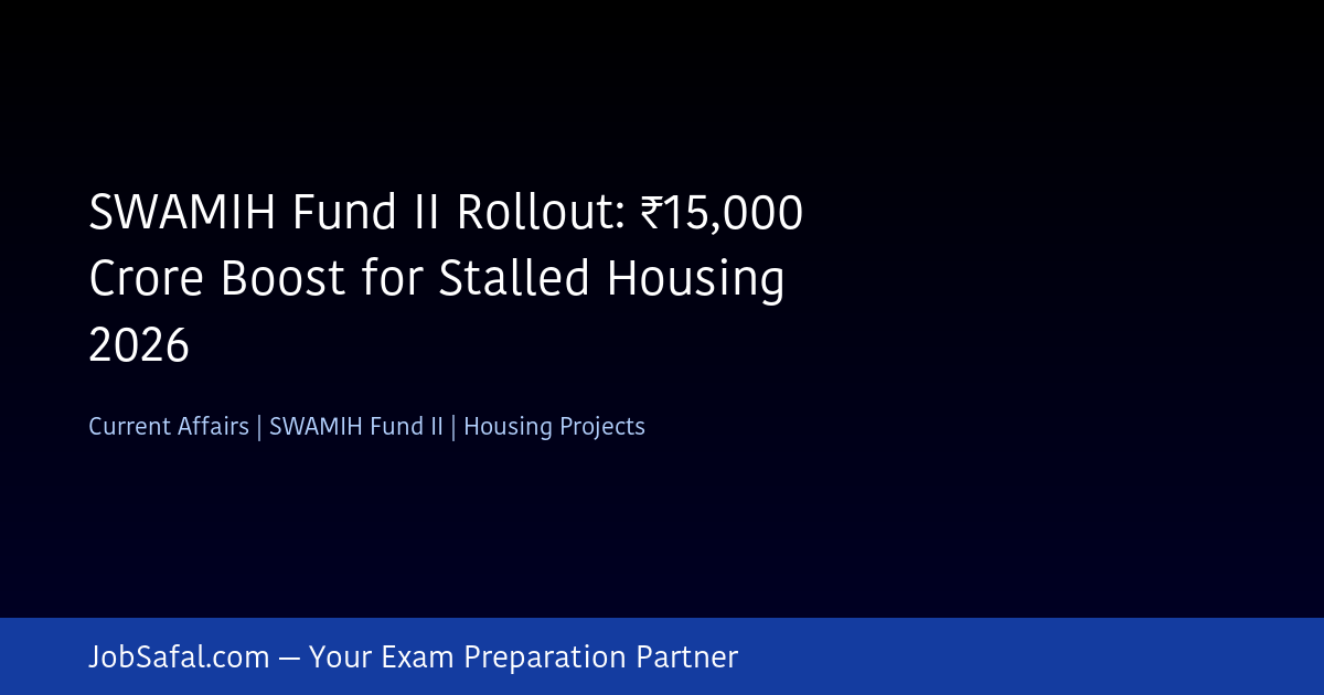SWAMIH Fund II Rollout: ₹15,000 Crore Boost for Stalled Housing 2026