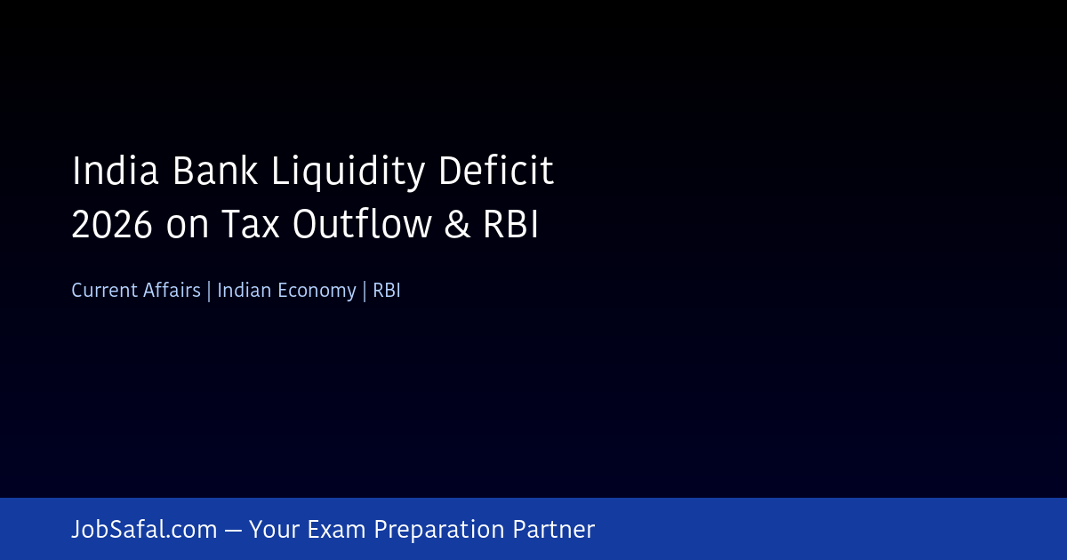 India Bank Liquidity Deficit 2026 on Tax Outflow & RBI