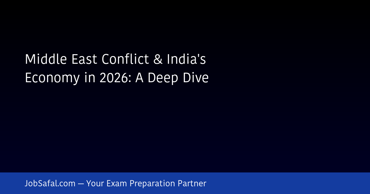 Middle East Conflict & India's Economy in 2026: A Deep Dive