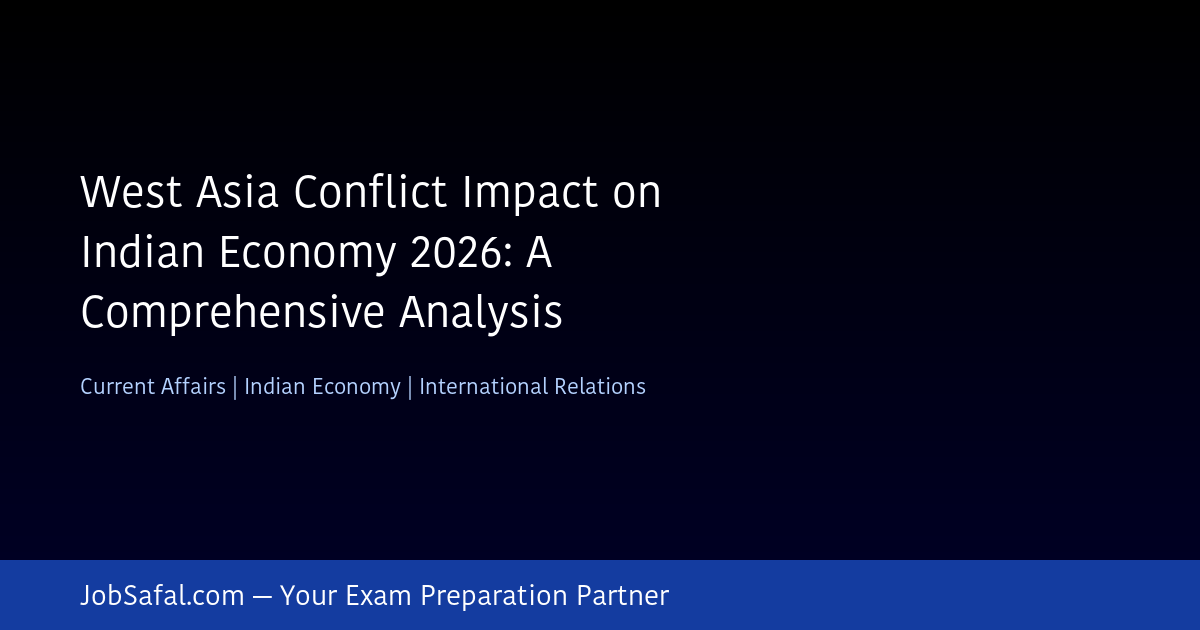 West Asia Conflict Impact on Indian Economy 2026: A Comprehensive Analysis