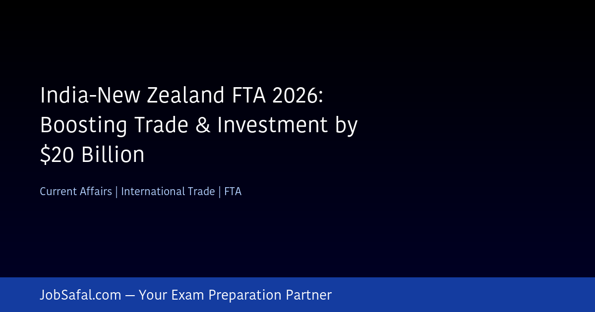 India-New Zealand FTA 2026: Boosting Trade & Investment by $20 Billion
