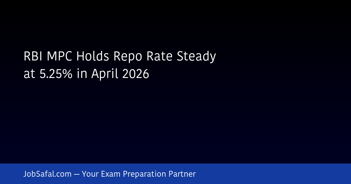 RBI MPC Holds Repo Rate Steady at 5.25% in April 2026