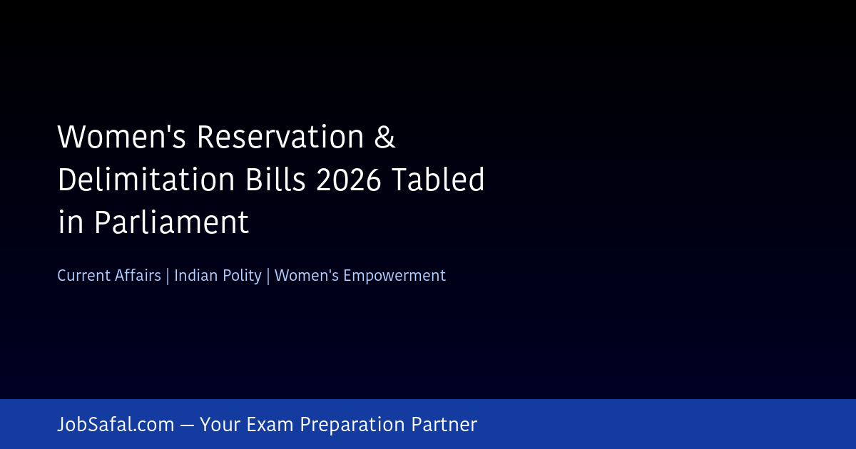 Women's Reservation & Delimitation Bills 2026 Tabled in Parliament