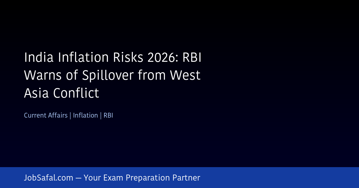 India Inflation Risks 2026: RBI Warns of Spillover from West Asia Conflict