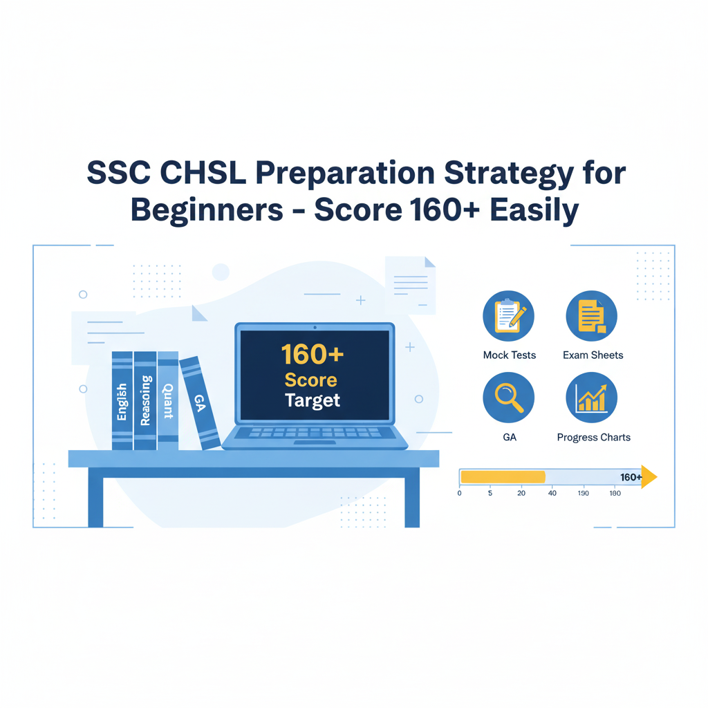 SSC CHSL beginner preparation strategy infographic.