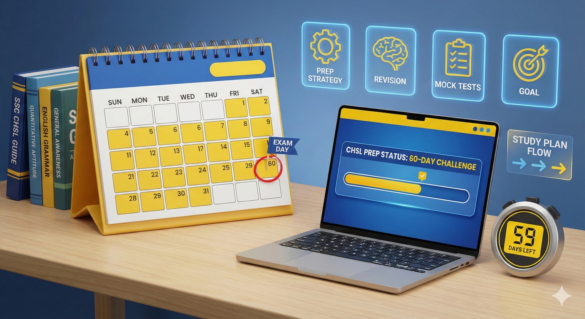 SSC CHSL 60 Days Study Plan infographic