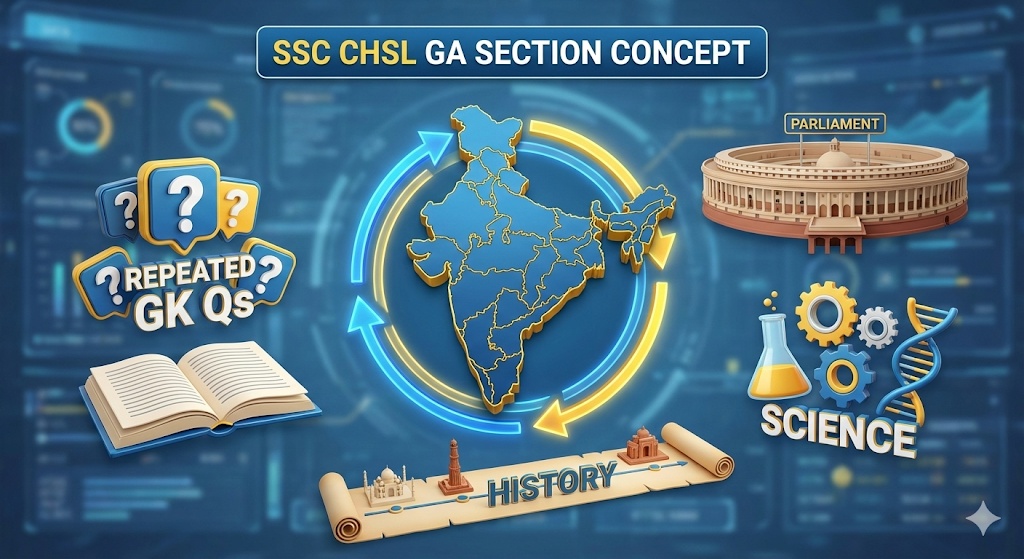 SSC CHSL GA most repeated questions infographic