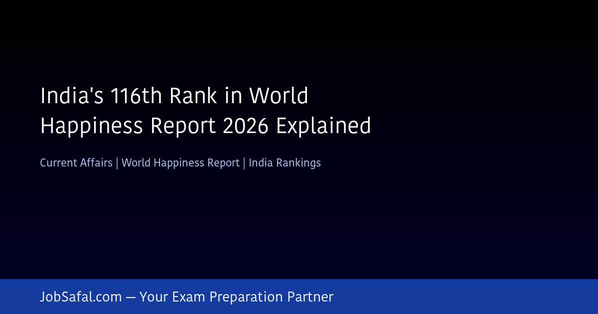 India's 116th Rank in World Happiness Report 2026 Explained