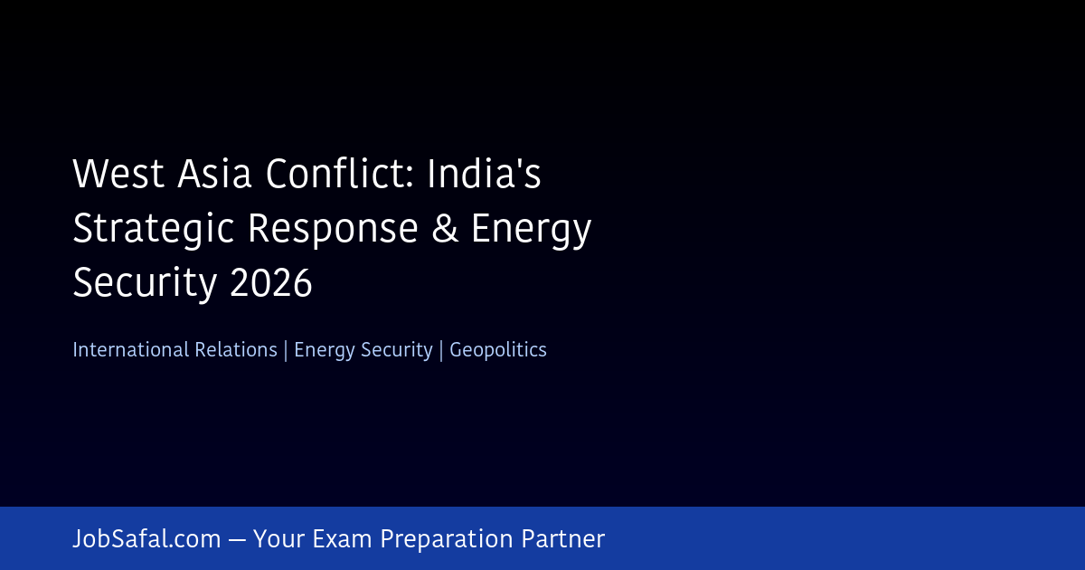 West Asia Conflict: India's Strategic Response & Energy Security 2026